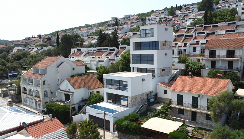 New villas on the seafront in the town of Krasici